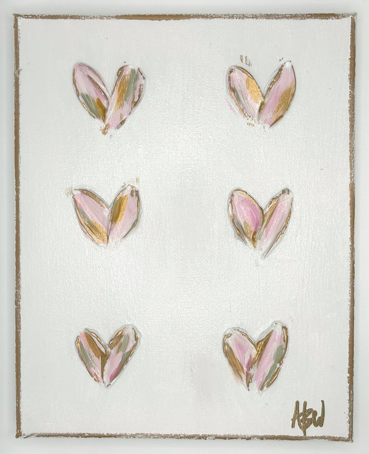 Coddiwomple - Mini hearts on canvas