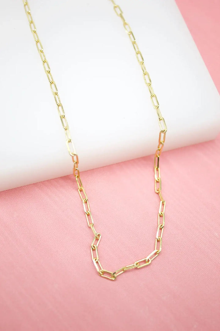 MIA Jewelry - 18K Gold Filled 3mm PaperClip Chain: 20 inches