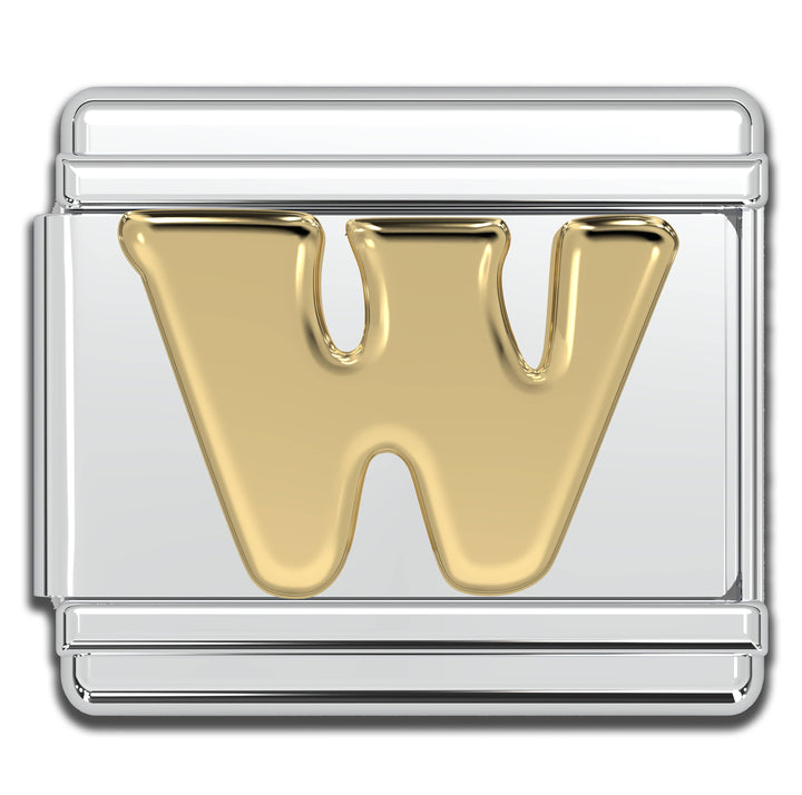 Natalia - Italian Charm Letters A-Z - 9mm Gold Bracelet Charms: D