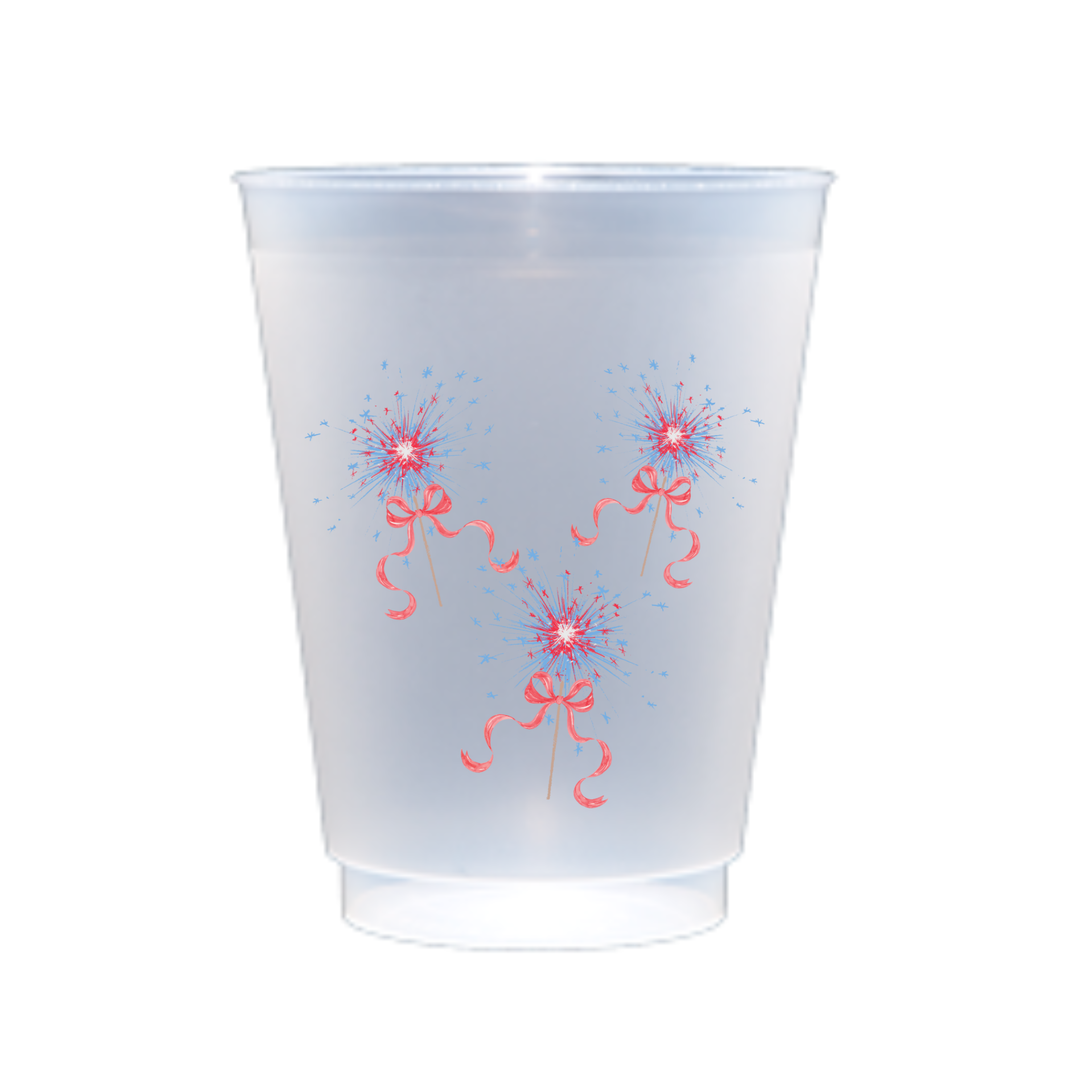 Busy Bee Gift - All American Sparklers Shatterproof Cup | Set of 8, 16 oz