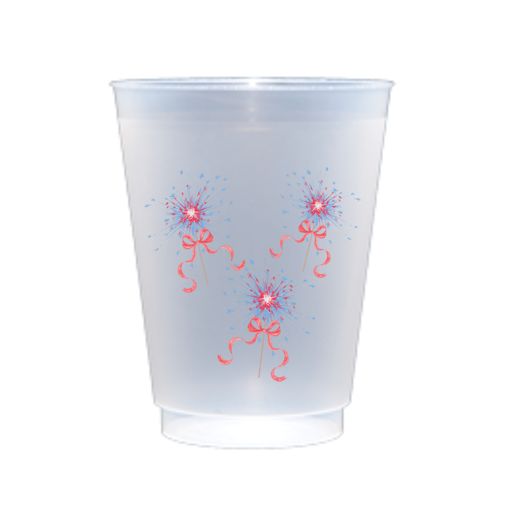 Busy Bee Gift - All American Sparklers Shatterproof Cup | Set of 8, 16 oz