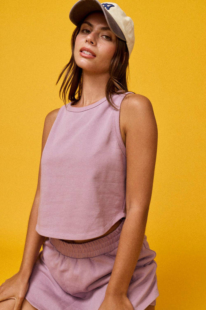 Papermoon - PX50290 Kailee Terry Knit Tennis Skort Set: LILAC