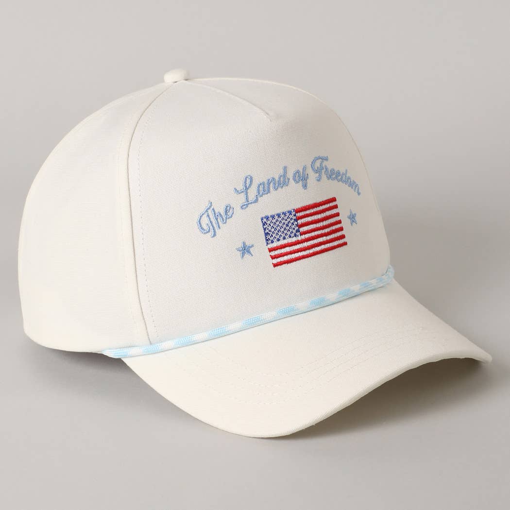 Fashion City - The Land of Freedom Flag Embroidered Trucker Hat: Red / ONE SIZE