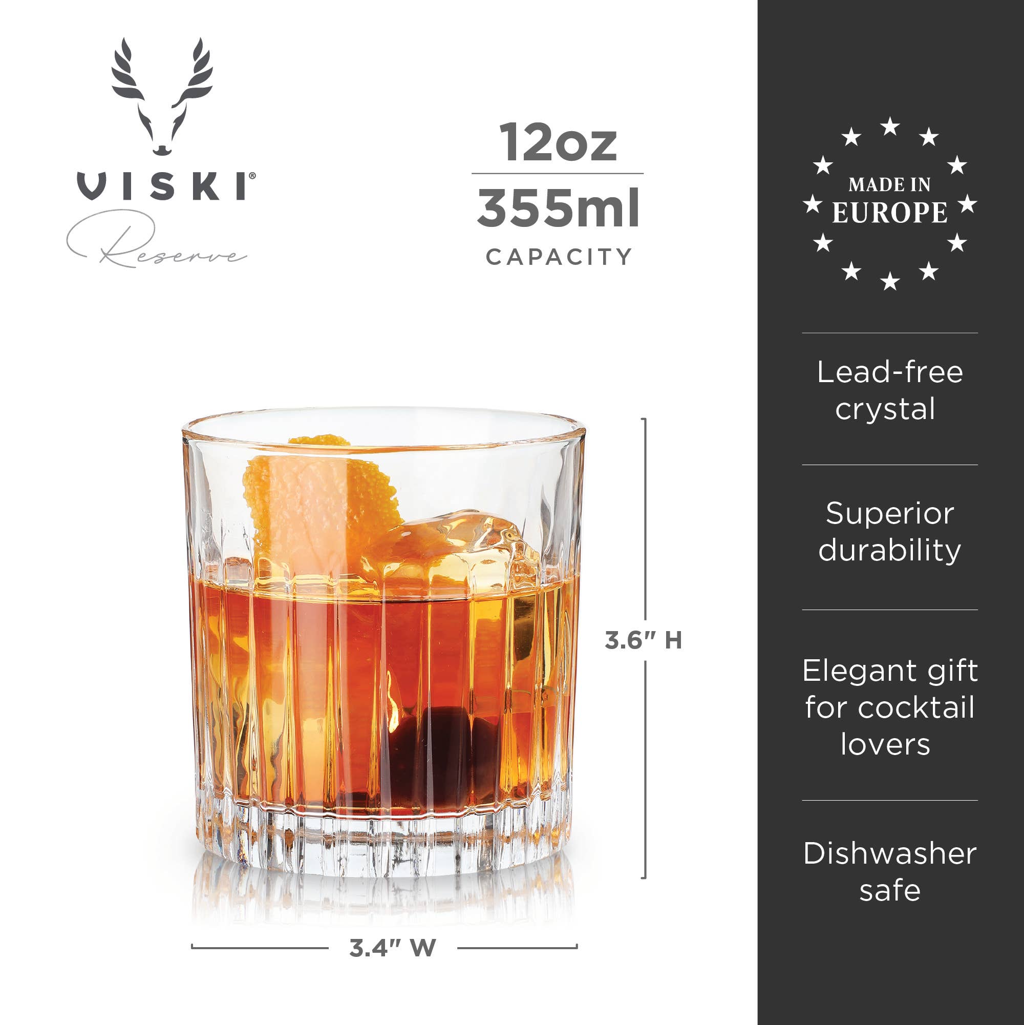Viski European Reserve Milo Rocks Glass - Thumbnail 5