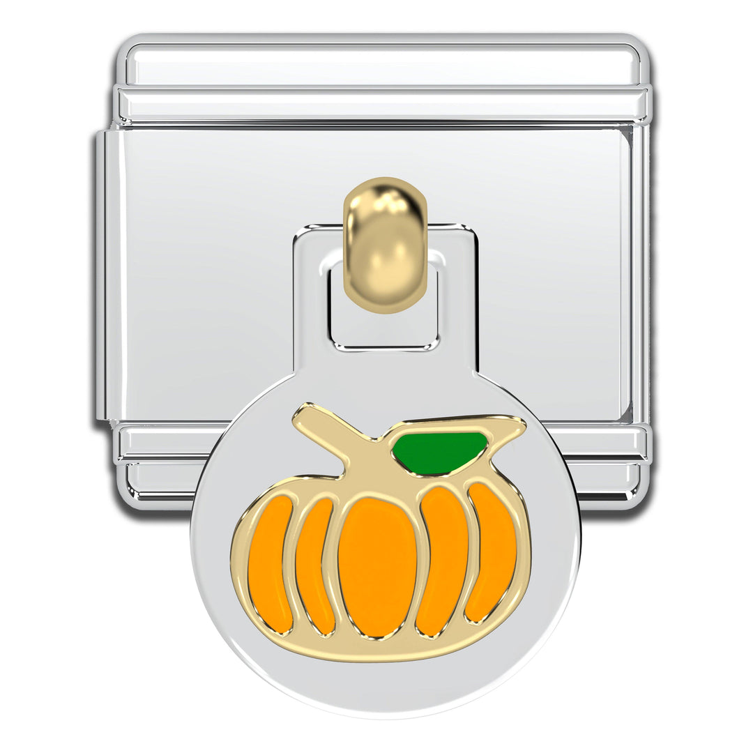 Natalia - Italian Bracelet Dangle Charm - Halloween Pumpkin Holiday Links