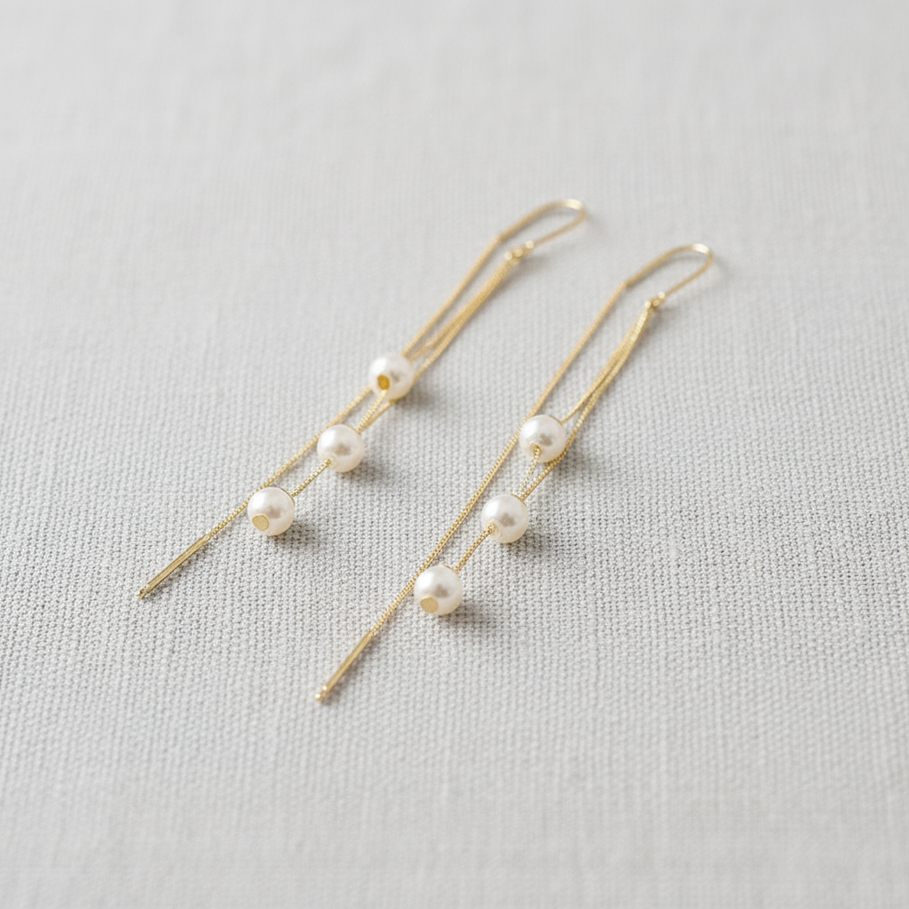 paperln - Vintage Pearl Tassel Drop Earrings