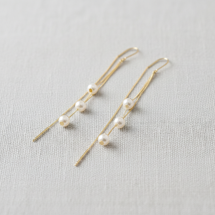 paperln - Vintage Pearl Tassel Drop Earrings