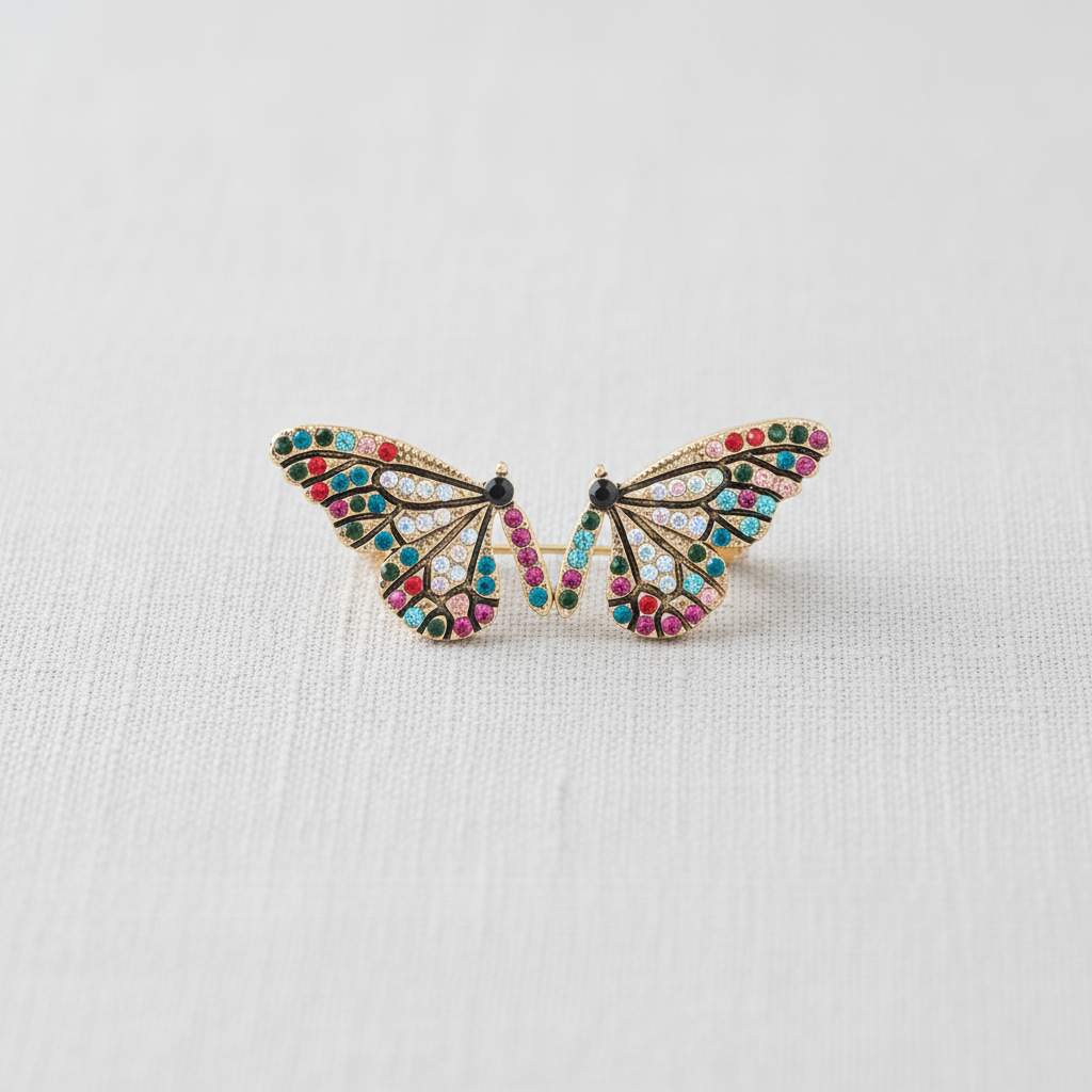 paperln - Colorful Crystal Butterfly Stud Earrings