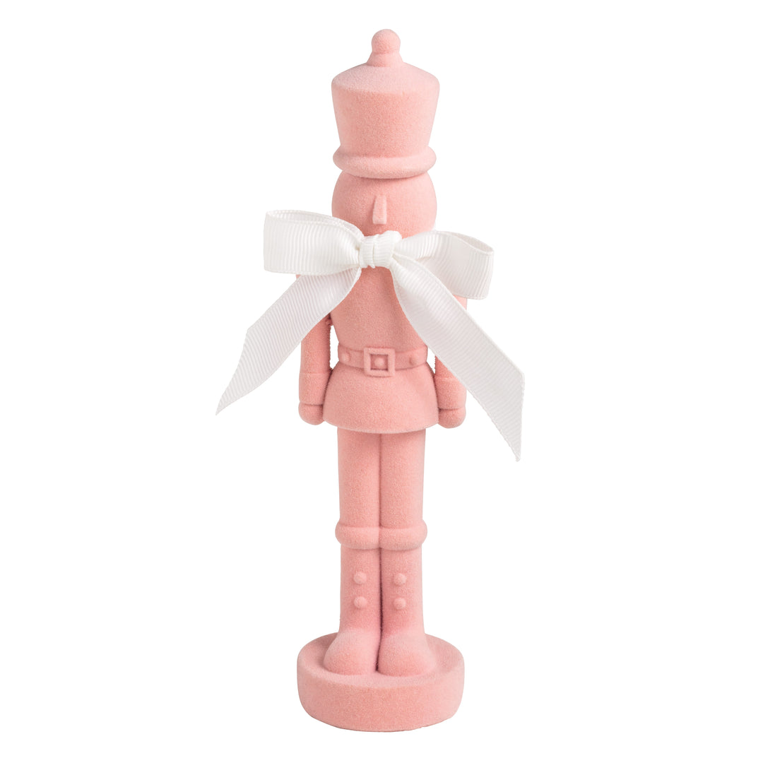 Pink Flocked Nutcracker Sitter