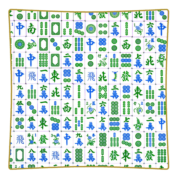 Marye-Kelley - P6661-Blue and Green Mahjong Glass Plate: 5" Octagonal