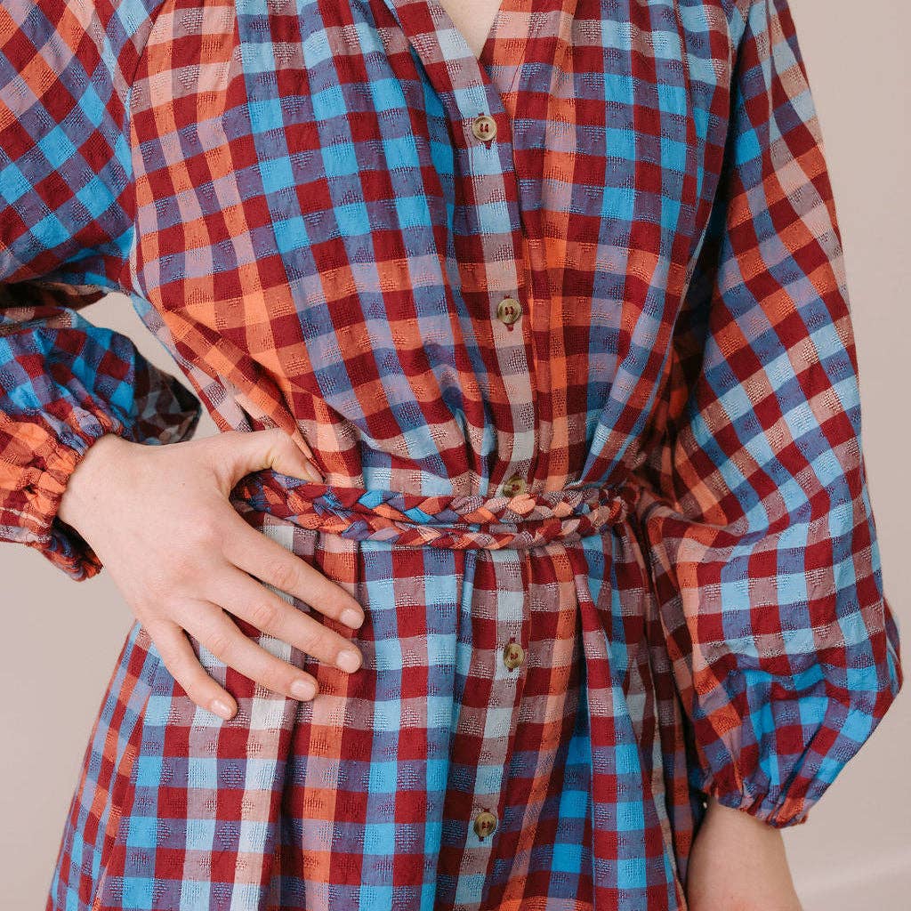 Sunshine Tienda - Cabernet Gingham Pippa Dress: S