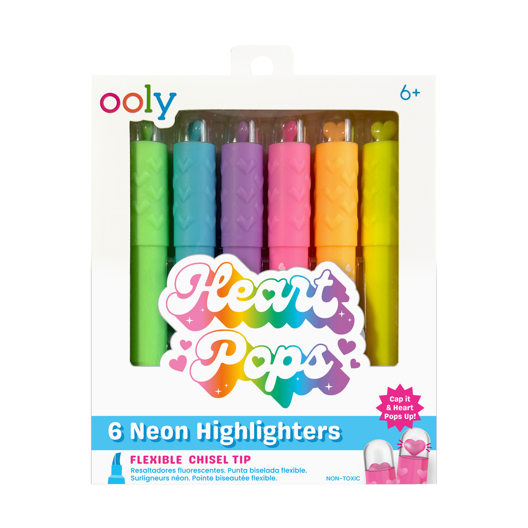 OOLY - Heart Pops Neon Highlighters - Set of 6