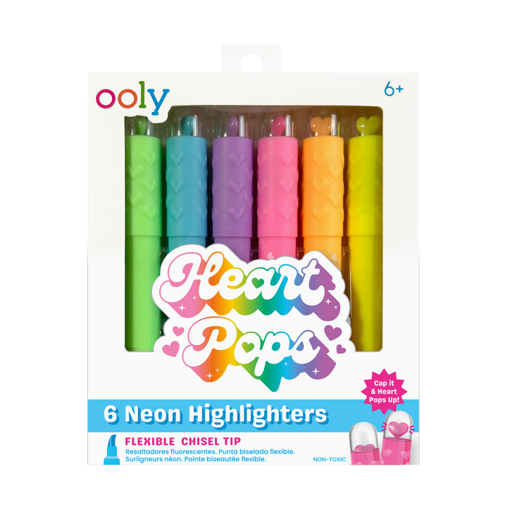 OOLY - Heart Pops Neon Highlighters - Set of 6