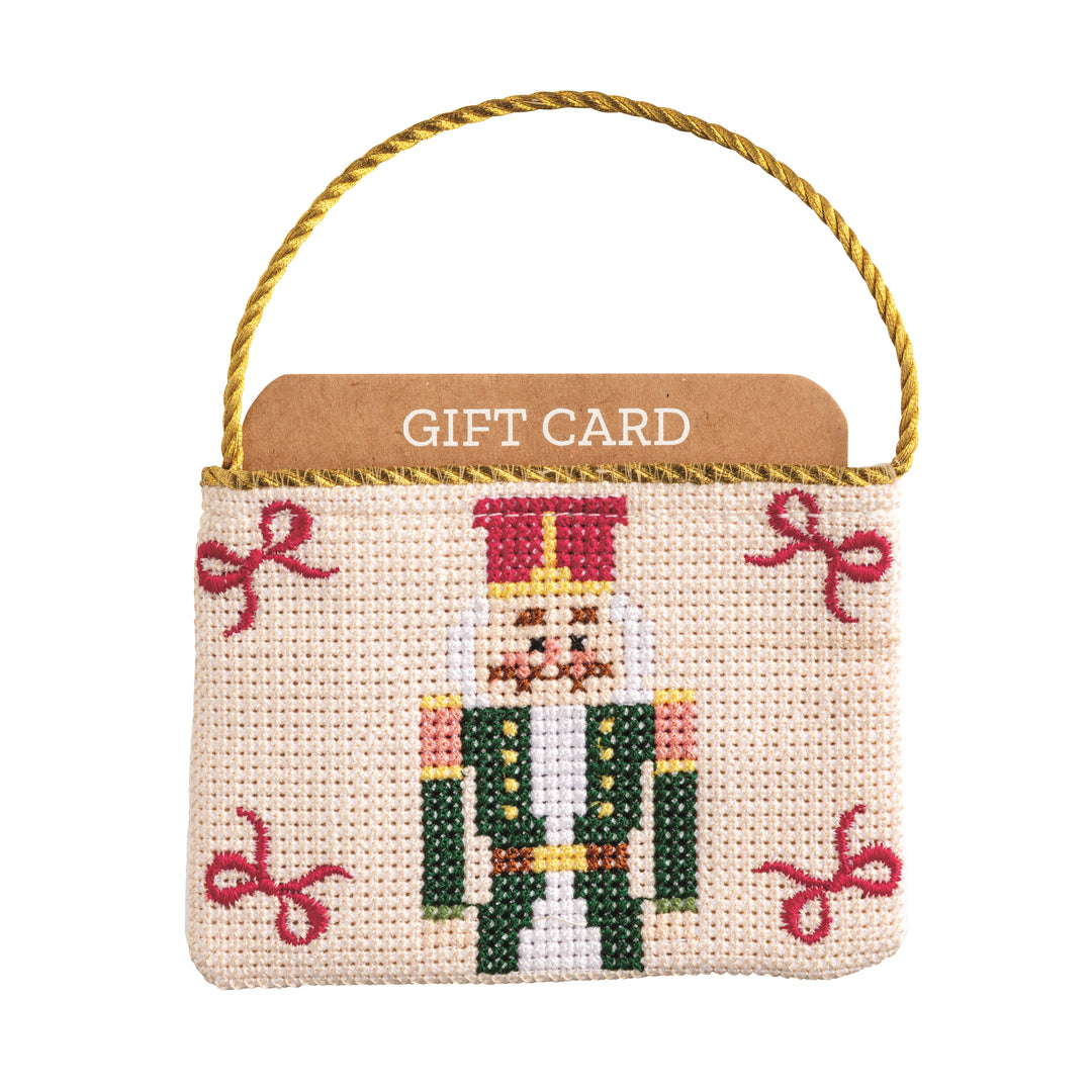 Nutcracker Needlepoint Gift Card Pouch