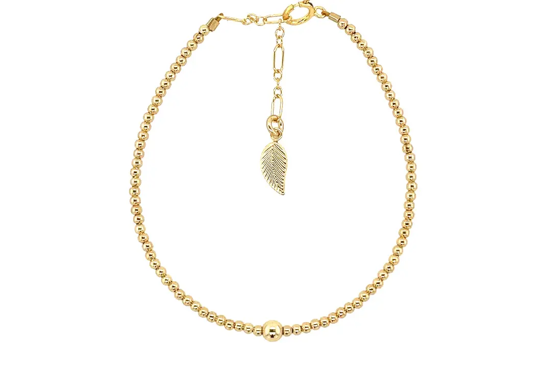 "VANESSA" Anti-Tarnish Stretchy Bead Bracelet: Gold Filled / Stretchy 6.5"