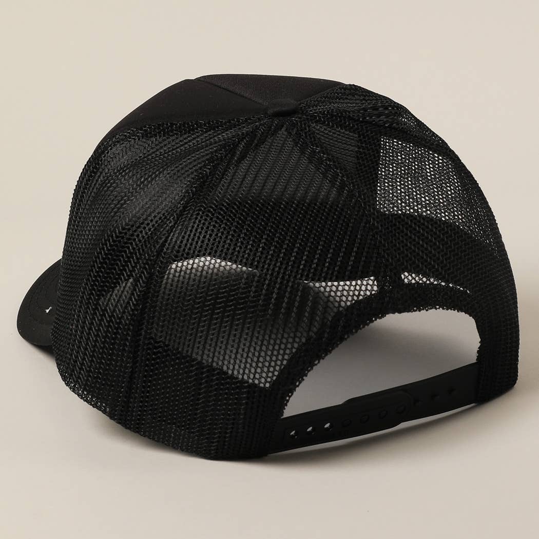 Fashion City - JESUS SAVES I SPEND Text Mesh Back Trucker Hat: NEON PINK / ONE SIZE