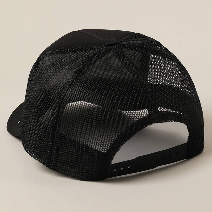 Fashion City - JESUS SAVES I SPEND Text Mesh Back Trucker Hat: Pink / ONE SIZE