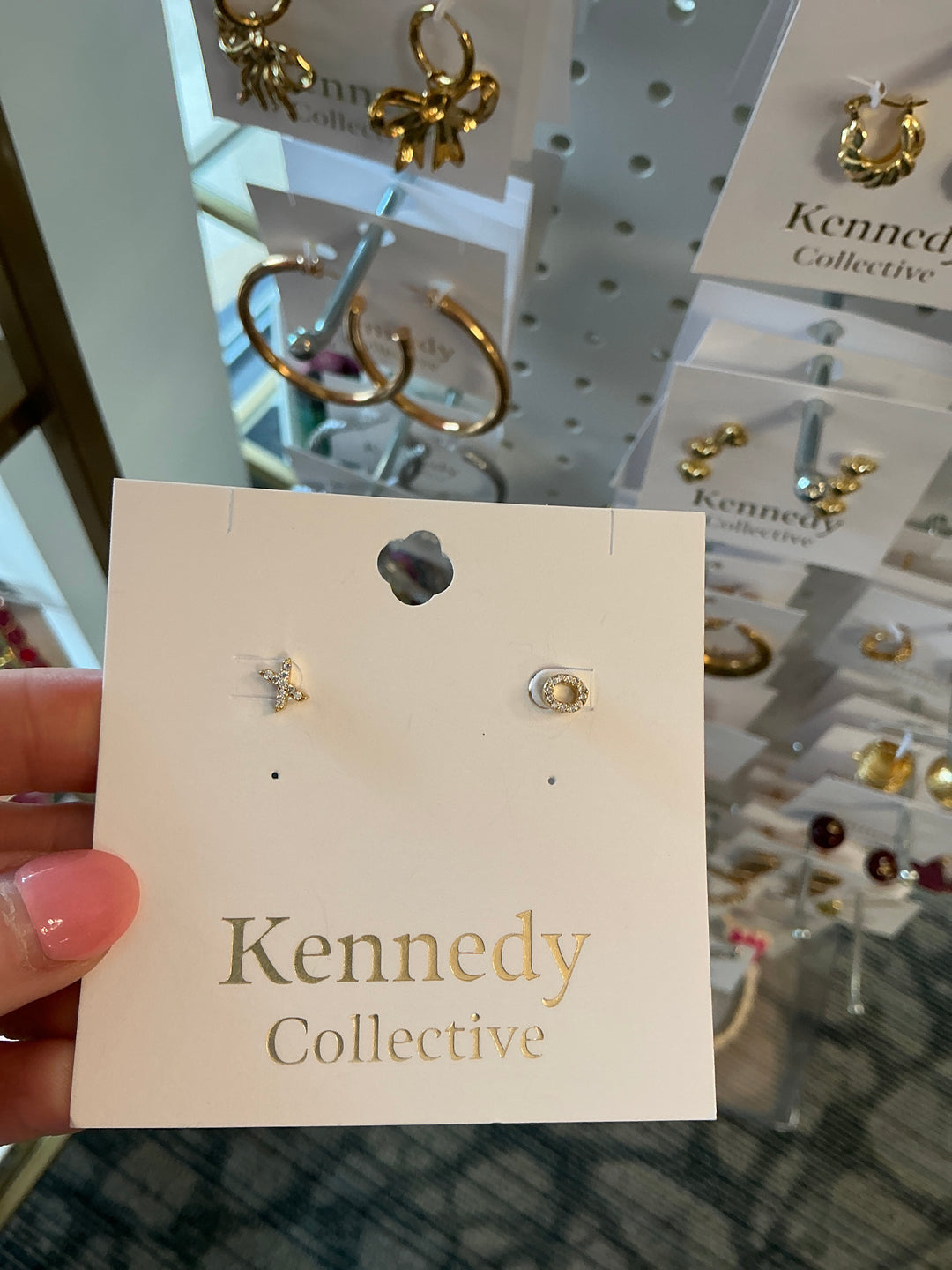 XO Stud Gold Earrings