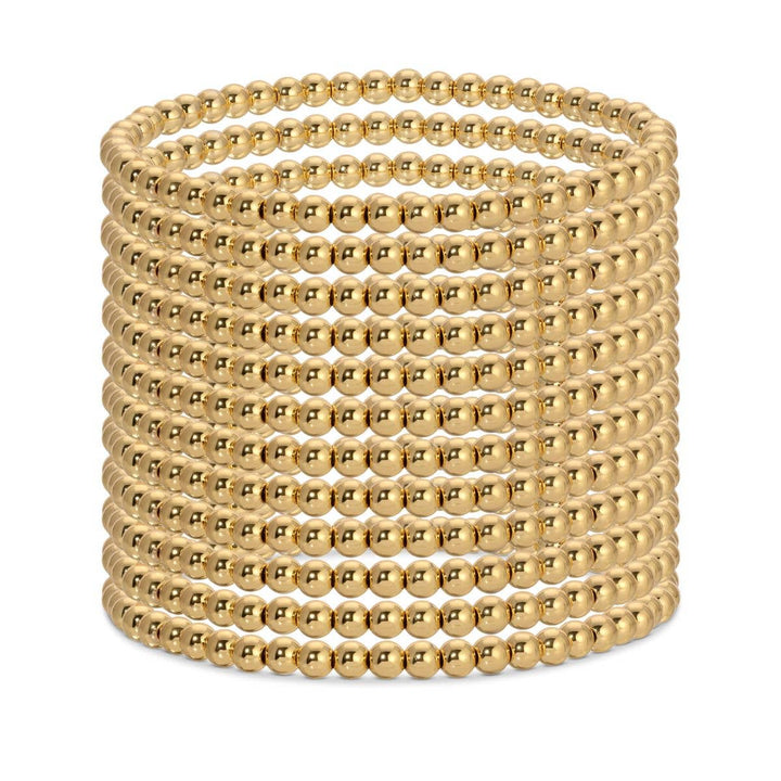 Splendid Iris -4mm Bead Stretch Bracelets: Gold