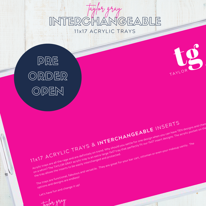 TAYLOR GRAY - 11x17 Acrylic Trinket Tray Blank