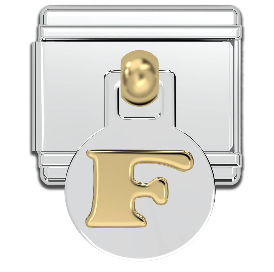 Natalia - Italian Charm Letters A-Z - 9mm Gold Dangle Bracelet Charms: H