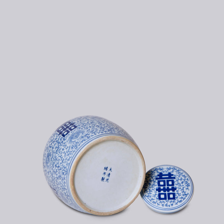 Cobalt Guild - Double Happiness Blue and White Porcelain Jar