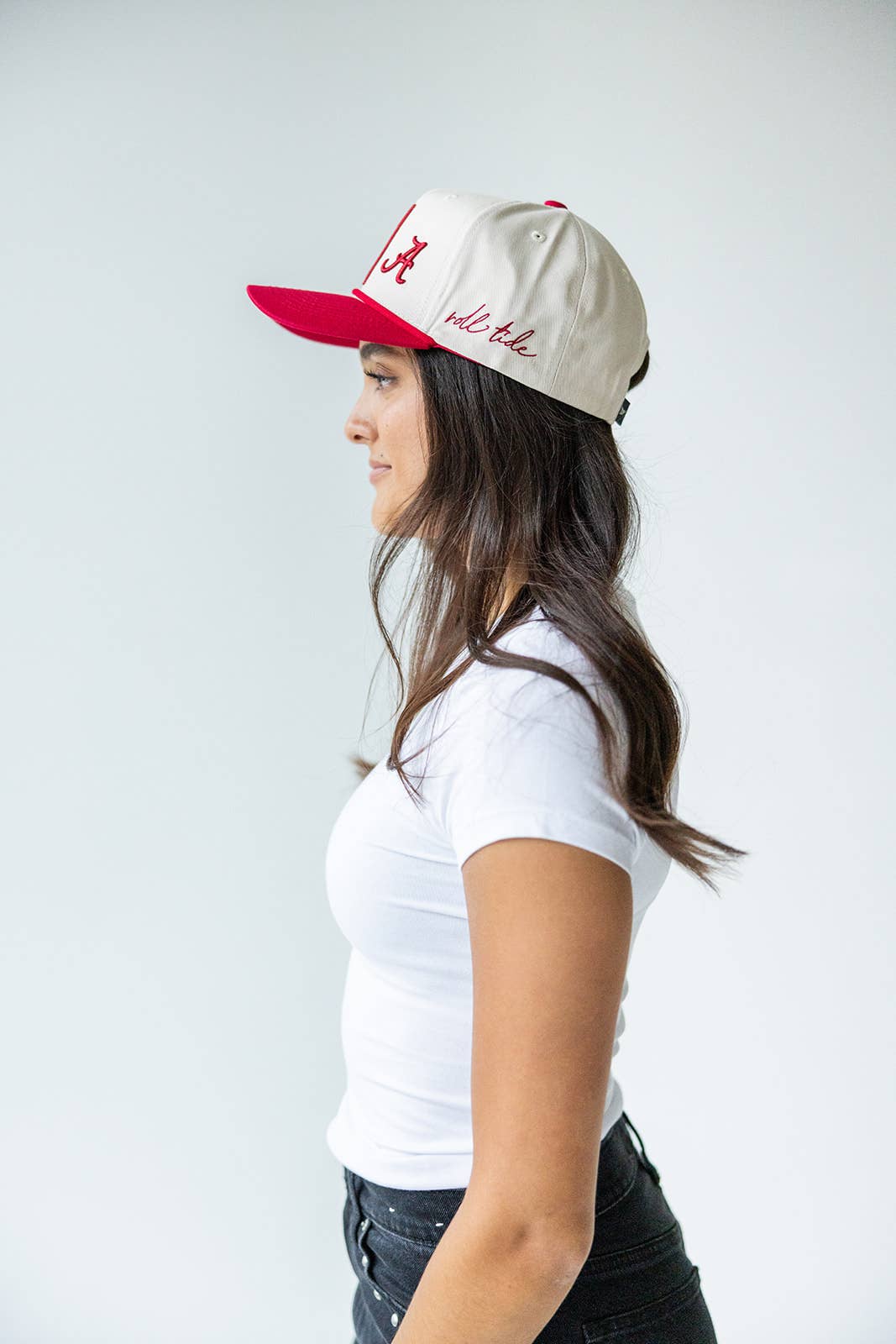 Gameday Social Apparel Co.® - Alabama Saturday Stretch Canvas Trucker Hat: CRIMSONIVORY / O