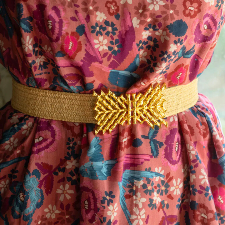 Garland - Dark Raffia Interchangeable Stretch Belt Band: Dark Raffia / L