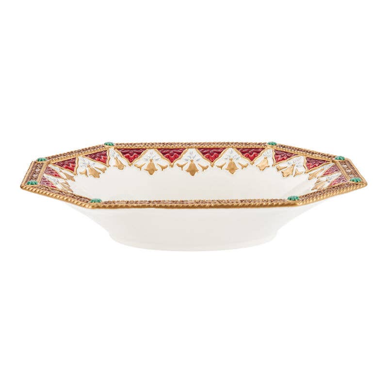 Fitz and Floyd® Mikasa® Pfaltzgraff® - Fitz & Floyd Noel Holiday Large Serve Bowl Gift Box Pkg: RED / EARTHENWARE