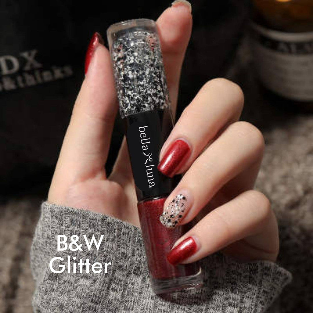 Tiny Gift Society - Double Nail Polish - Trendy Colors, Glitter Polish Gift: Nude Glitter