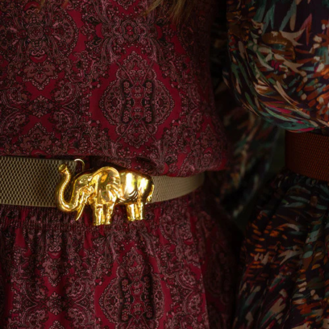 Garland - Elephant Artisan Interchangeable Belt Buckle w/ Gold Finish