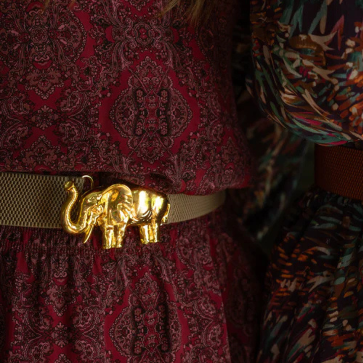 Garland - Elephant Artisan Interchangeable Belt Buckle w/ Gold Finish