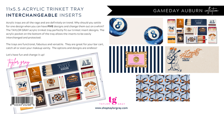 TAYLOR GRAY - 5.5x11 GAMEDAY AUBURN trinket tray insert set of 5