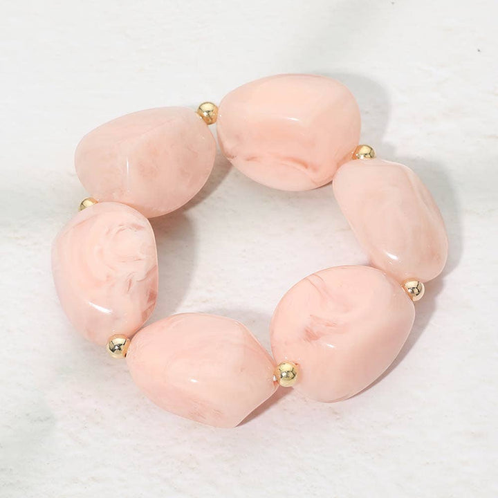 Sensibling Corp. - Chunky Resin Pebble Beaded Bracelet: Mint