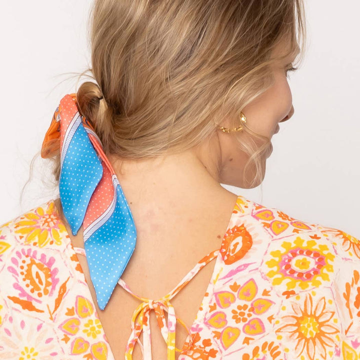 Fashion City - Multi-Colored Pattern Light Weight Twilly Scarf : PNK / ONE SIZE