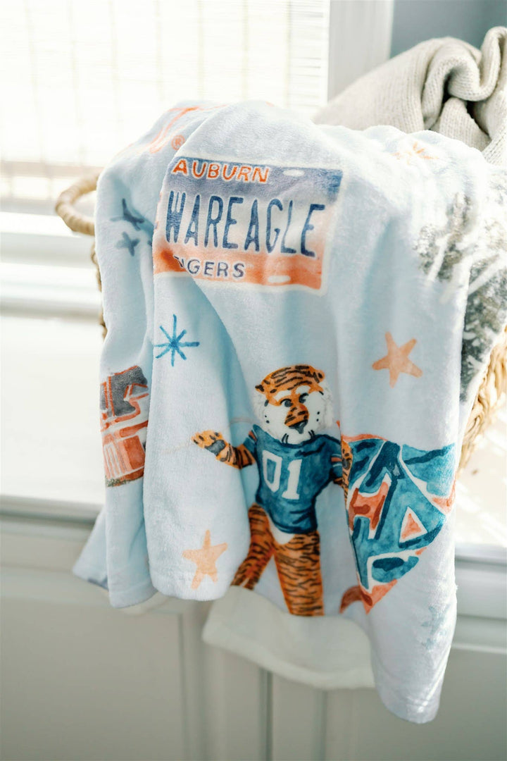 Gracefully Made Art - Auburn University Flannel Fleece Blanket