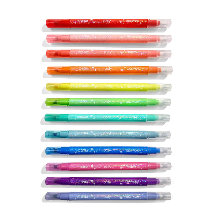 OOLY - Switch-eroo! Sparkle Color Changing Markers - Set of 12