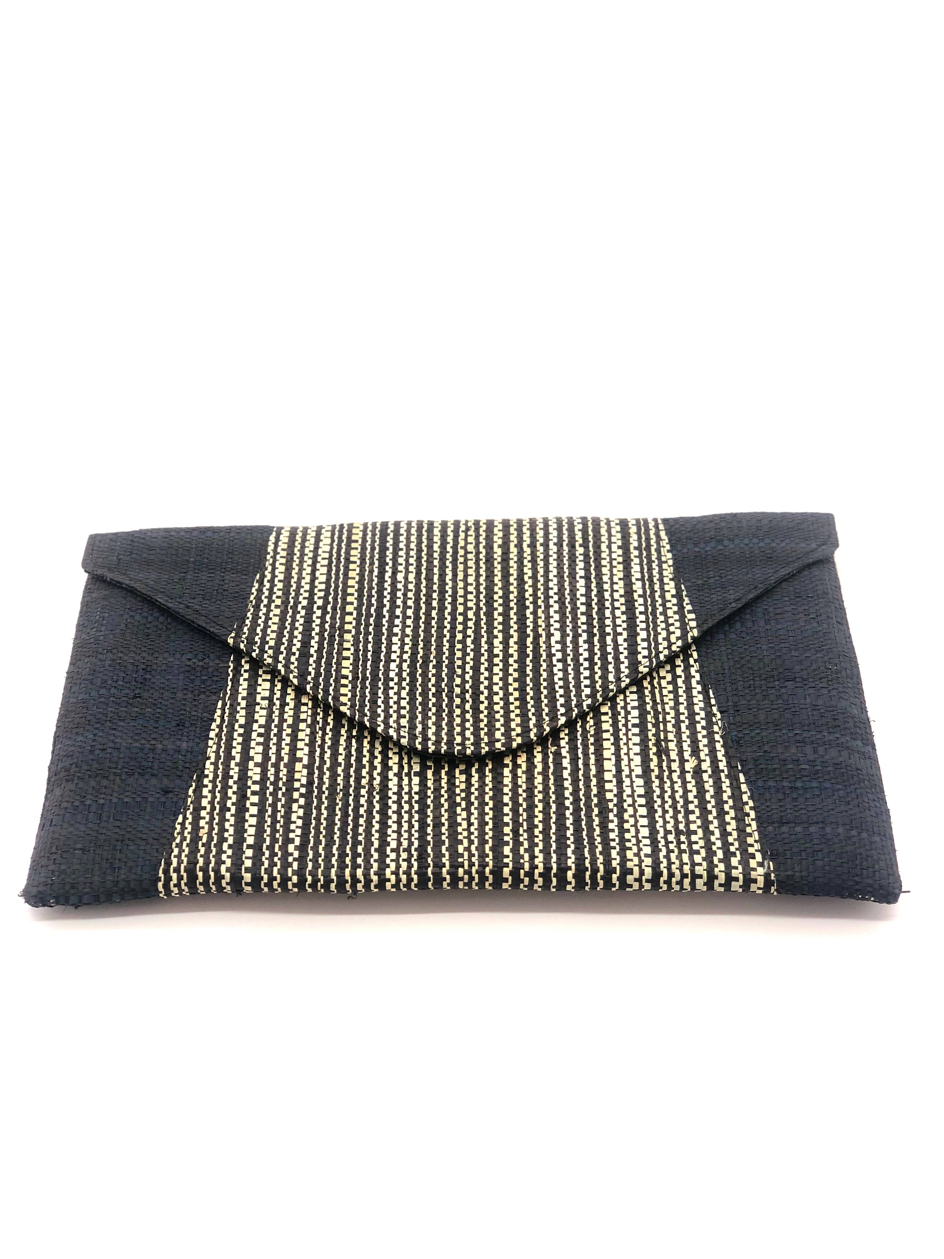 Shebobo - Belvedere Two Tone Melange Straw Envelope Clutch