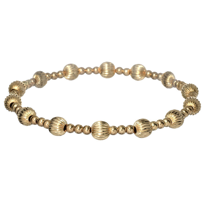 "HOPE" 14K Gold filled Ball Beaded Bracelet: Gold Filled / Stretchy 7"