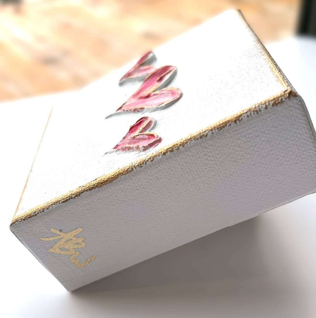 Coddiwomple - Tiny heart trio canvas | valentine easter grace sacred