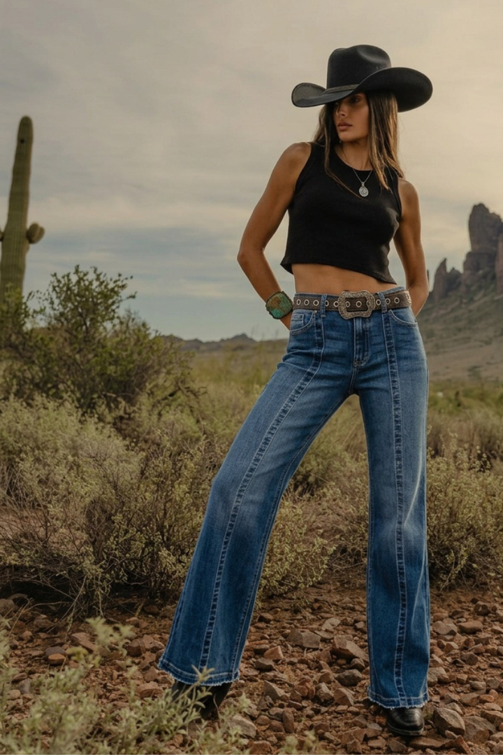 ARTEMIS VINTAGE - ECO FABRIC HIGH RISE RELAXED FLARE JEANS: 7(27)