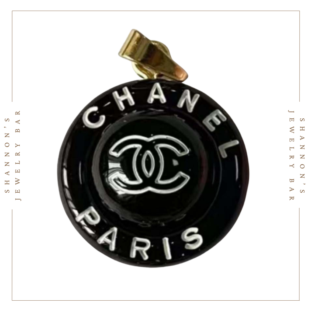 Shannon's Jewelry Bar - CHANEL Charm Zipper Pull Resin Black Round CC 18mm