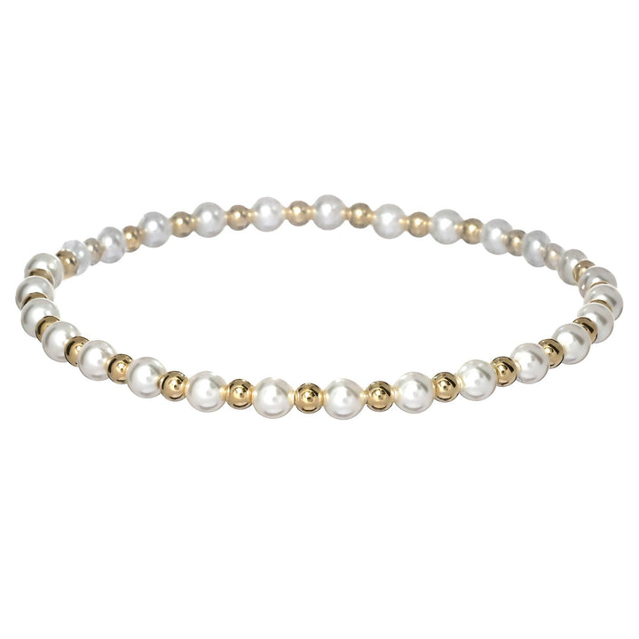 "MAY" Anti-Tarnish Stretchy Bead Bracelet: Gold Filled / Stretchy 6.5"