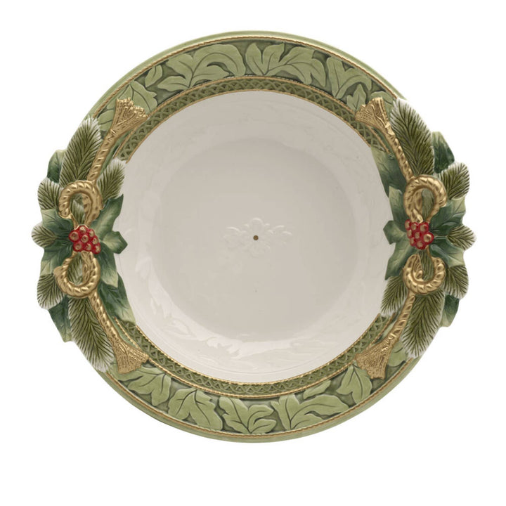 Fitz and Floyd® Mikasa® Pfaltzgraff® - Fitz & Floyd Holiday Hme Green Serve Bowl Gift Box Pkg: Green / Earthenware / Holiday