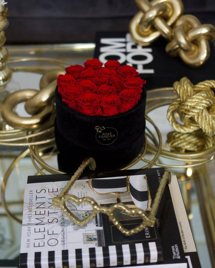 Rose Forever - Passion Black Velvet Red