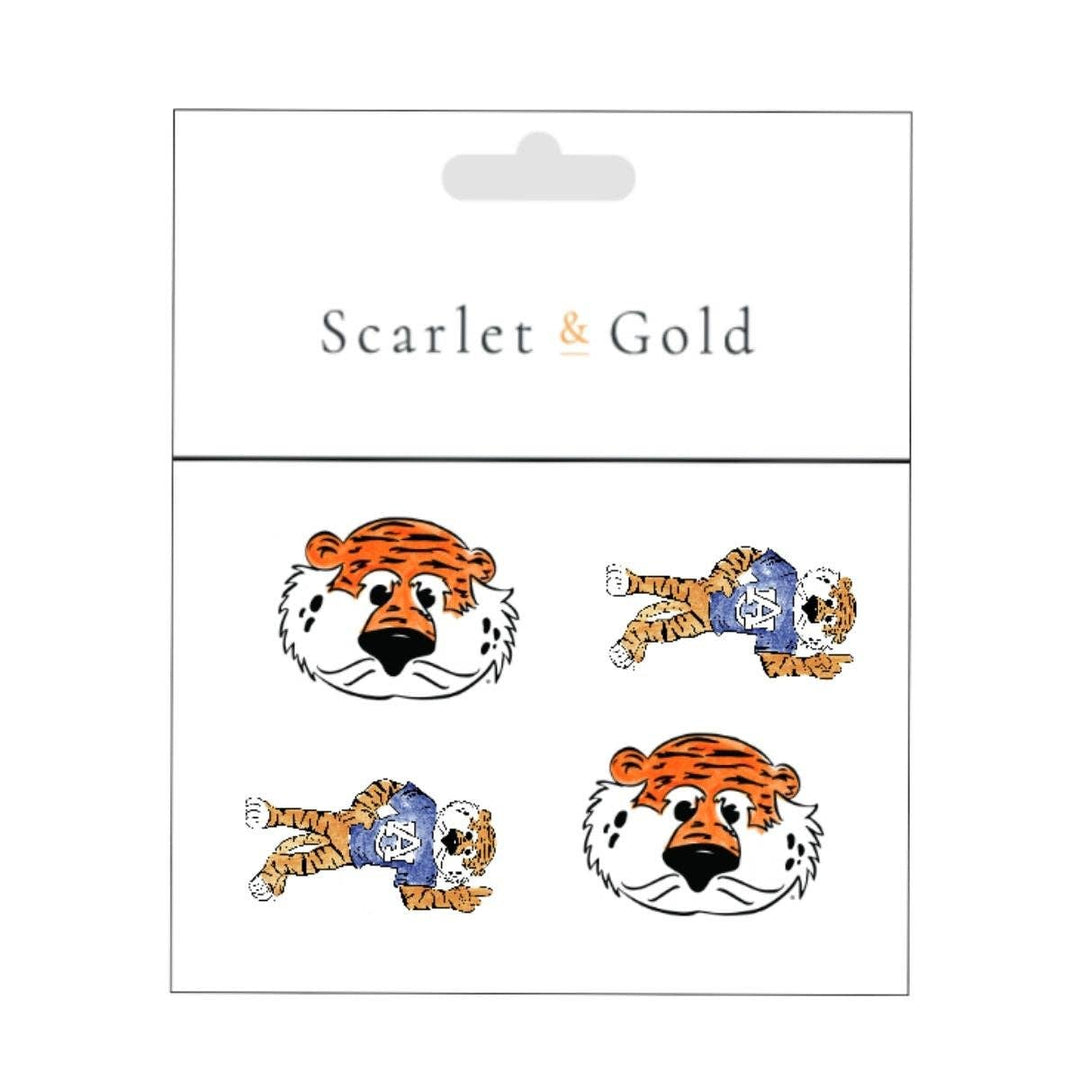 Scarlet & Gold - The Aubie Temporary Face Tattoo Set