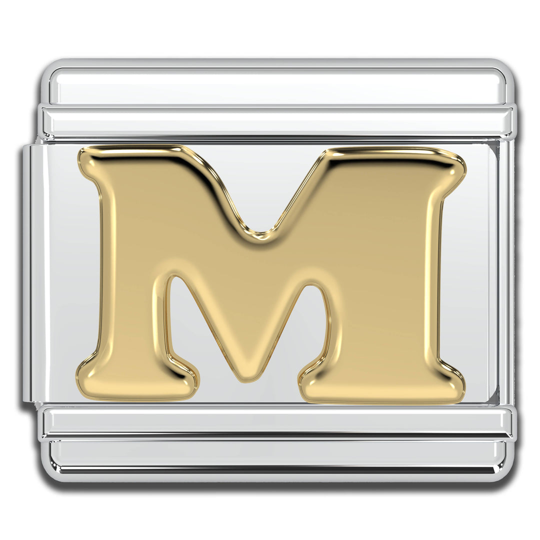 Natalia - Italian Charm Letters A-Z - 9mm Gold Bracelet Charms: Q