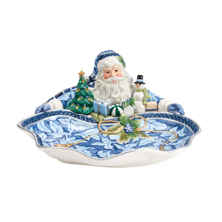 Fitz and Floyd® Mikasa® Pfaltzgraff® - Fitz & Floyd Holiday Hme Blue Santa Server Gift Box Pkg: Blue / Earthenware / Holiday