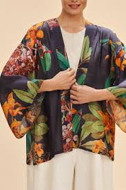 Powder - Botany Bliss In Charcoal Kimono Jacket