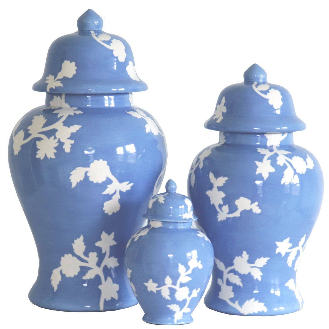 Lo Home by Lauren Haskell Designs - Chinoiserie Dreams Ginger Jars in French Blue: Medium